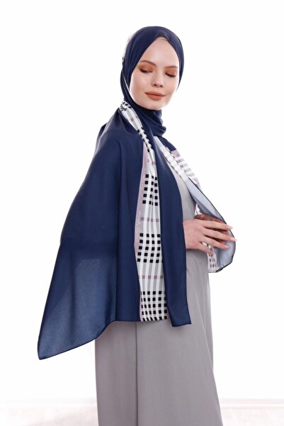 Differenza Line Medina Silk Shawl Navy Blue