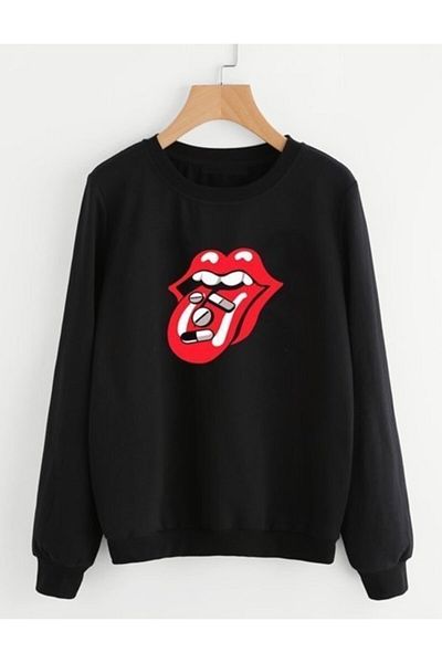 fame-stoned Суитшърт с щампа на Rolling Stones