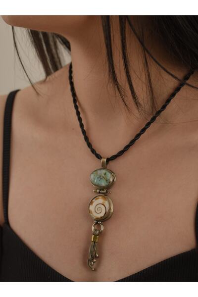 Gümüşhanesi Otantik Kadın El Yapımı Doğal Taşlı Kolye
