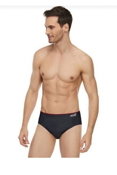 Tutku Elit Men's Black Belted Elestan Slip Mixed Colors Pack of 6