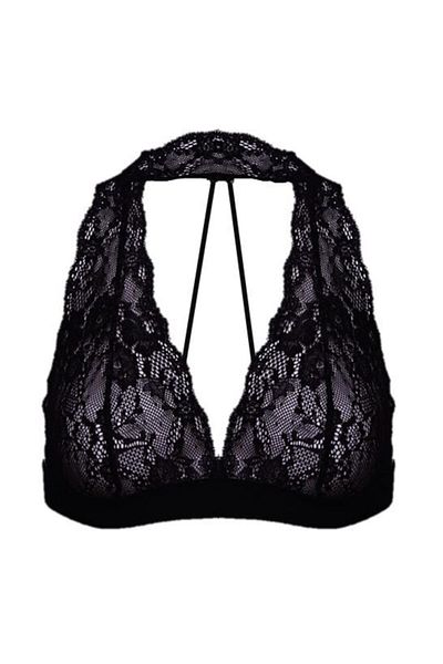 DEEP SECRET Black Back Detailed Full Lace Bralet Ds200457br