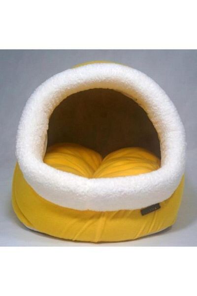 CatHouse Yellow Alaska Polar Cat House and Bed - Cave Washable