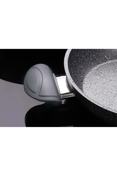 OMS Gray Granite Sahan - With Glass Lid, 20 cm, 3214
