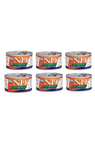 N&D Balkabağı, Kuzu Eti & Y.mersinli Köpek Yaş Mama 140gr 6adet