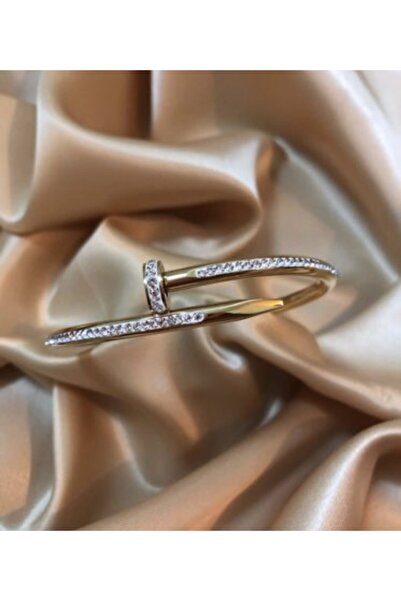 Anka Bijuteri سوار بمشبك على شكل مسمار من حجر الزركون الذهبي للسيدات