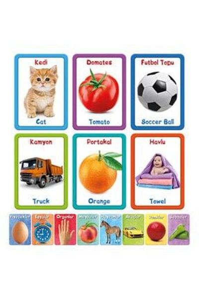 Circle Toys Özlem Ticaret تركي إنجليزي 100 كلمة بطاقات تعليمية