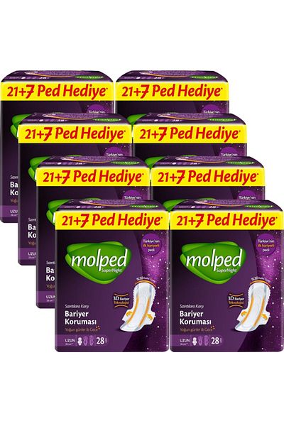 Molped Supernight Long Giant Economic Pack 28 Pieces x 8 Packs
