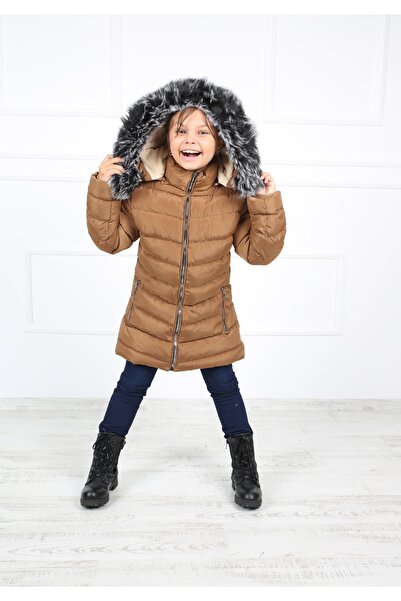 B&T Palton de pluș auriu pentru fete