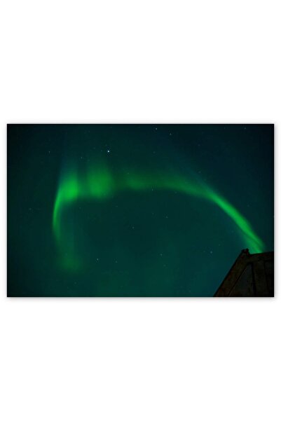 Cakatablo Ahşap Tablo Kuzey Işıkları Ve Yıldızlar (25x35 Cm Boyut)