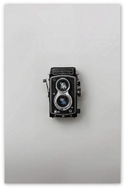 Cakatablo Ahşap Tablo Vintage Fotoğraf Makinesi (35x50 Cm Boyut)