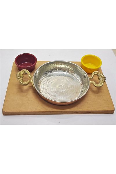 MATARMUTFAK Breakfast Set with Wooden Sauce Bowl and Copper Saucepan