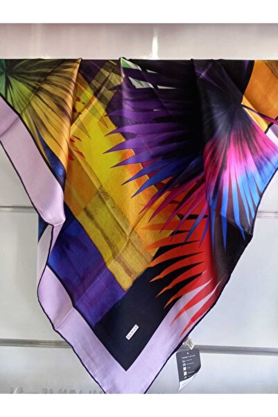 Sarar Kadın Mor Desenli İpek Eşarp