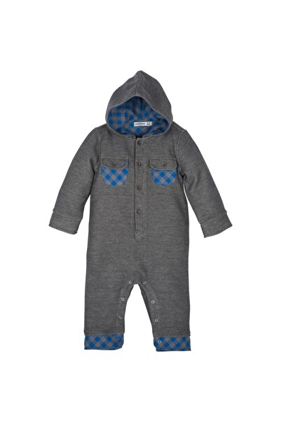 İdilbaby&Mamino Erkek Bebek Gri  Tulum Mamino Takım 12540