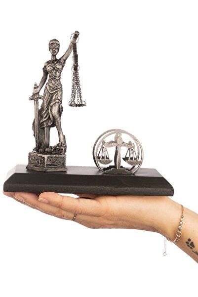 Gift Garden Adalet Heykeli Mini Kartvizitlik Gümüş