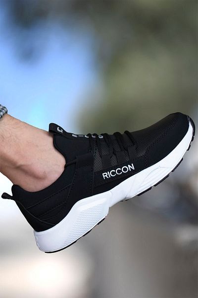 Riccon Unisex Μαύρο Λευκό1 Skin Sneaker0012072