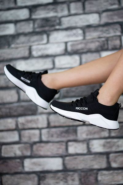 Riccon Unisex Μαύρο Λευκό1 Skin Sneaker0012072