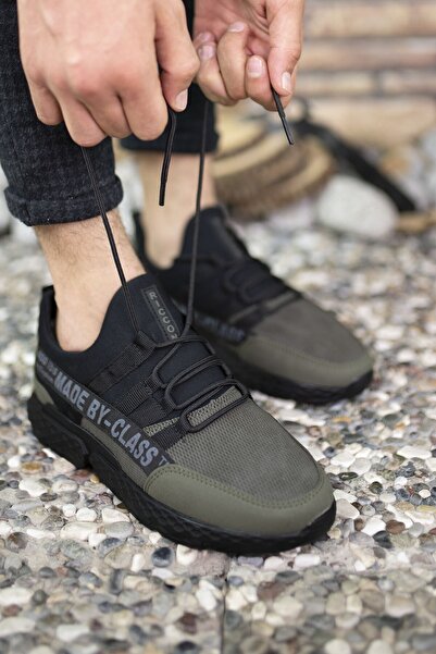 Riccon Haki Erkek Cilt Sneaker 0012SANTO