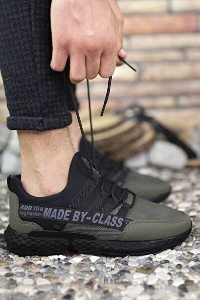 Riccon Haki Erkek Cilt Sneaker 0012SANTO