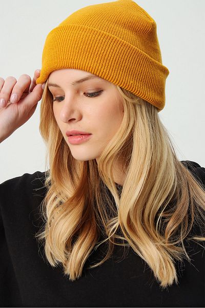 Trend Alaçatı Stili Mütze - Gelb - Casual