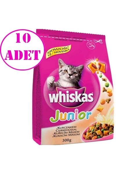 Whiskas Tavuklu Yavru Kuru Kedi Maması 300 Gr 10 Ad