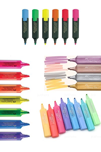 Faber Castell Hepsi Fosforlu 25'li Full Set (metal-pastel-floransan-mat)