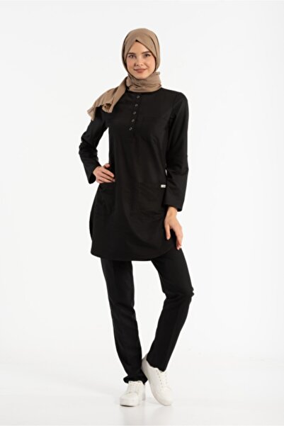 Owlet Medikal بدلة حجاب جراحية سوداء من الليكرا