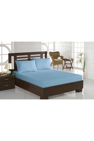 Nevin Acar Blue Akfil Fitted Oversize Bed Sheet Set