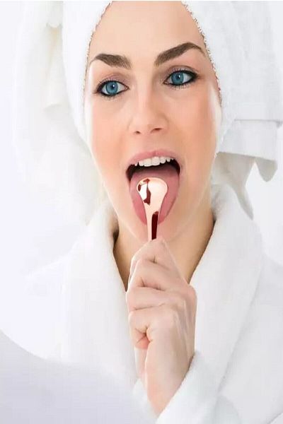 TİNEKE Tongue Scraper (Tongue Cleaner) Stainless Copper Spoon