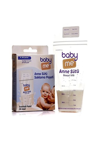 Baby&Me Anne Sütü Saklama Poşeti 50 Adet Avantajlı Paket Bebek Beslenme Emzir...