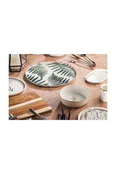 Porland Botanical Pattern4 Flat Plate 18cm 04Alm 005065