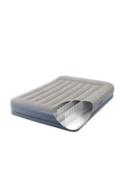 Intex Queen Size Pillow Rest Mid-Rise Dura Beam Standard Air Bed with Built-In Electric Air Pump