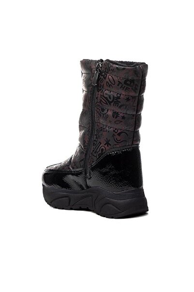 Twingo Дитячі чорні бордові термоботи з товстою підошвою, водонепроникні