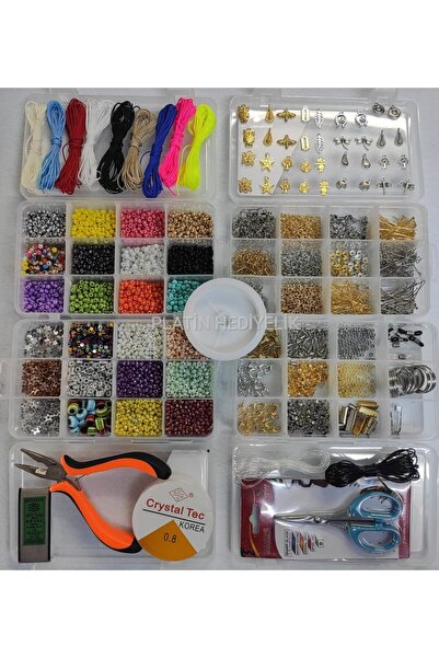 platin hediyelik 65 Çeşit Takı Yapım Malzemesi Başlangıç Boncuk Seti