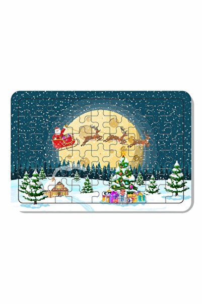 Baskı Atölyesi أحجية خشبية مكونة من 54 قطعة سانتا كلوز ورناته