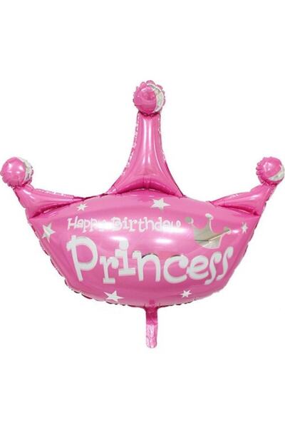 Bkmc بالون فويل على شكل تاج الأميرة مع سهم - 34 بوصة (وردي) 🎈 👑 💖