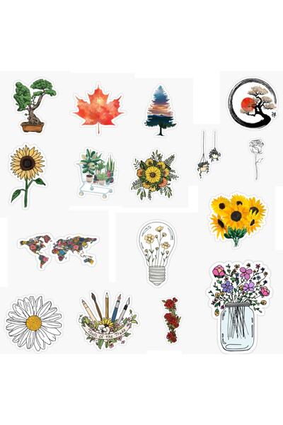MiniPera Set minim de 16 autocolante cu design floral