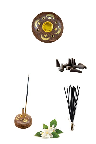 PİRAMİGO Pedupaan Konik Ve Çubuk Tütsü Tutacağı Tütsü Seti Hediyeli