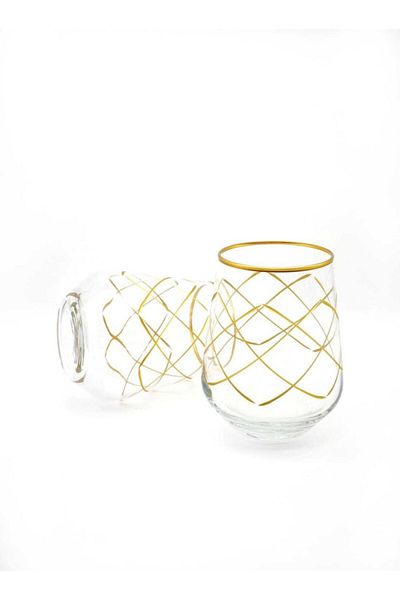 ÖzcamKristal 6-Piece Cut Decorated Water Glass
