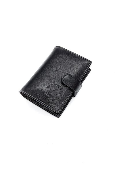 Westpolo Genuine Leather Transparent Card Compartment Black Men's Wallet Card Holder