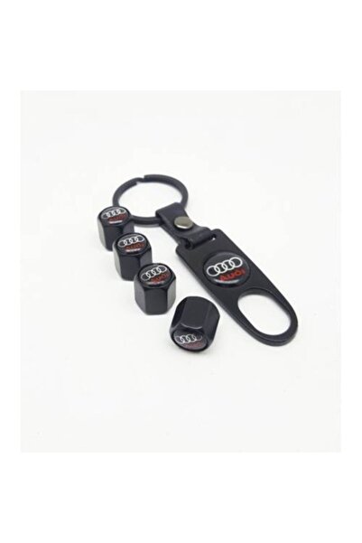 machaotoaksesuar مجموعة سلسلة مفاتيح بغطاء صمام معدني من أودي