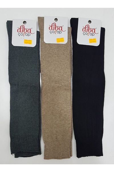 Diba 3 Pieces Below Knee Black Smoked Beige Women's Socks