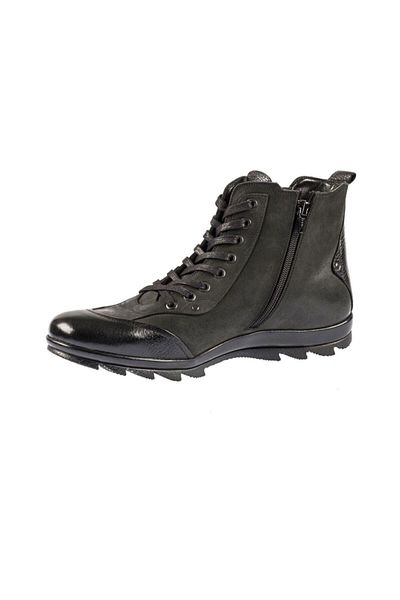 Fosco Men's Black Lace-Up Rubber Sole Sports Warm Lining Boots