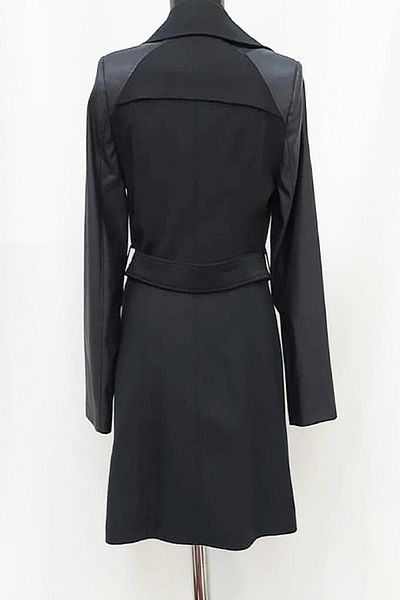 YILDIZ Women's Navy Blue Seasonal Cap Trench Coat