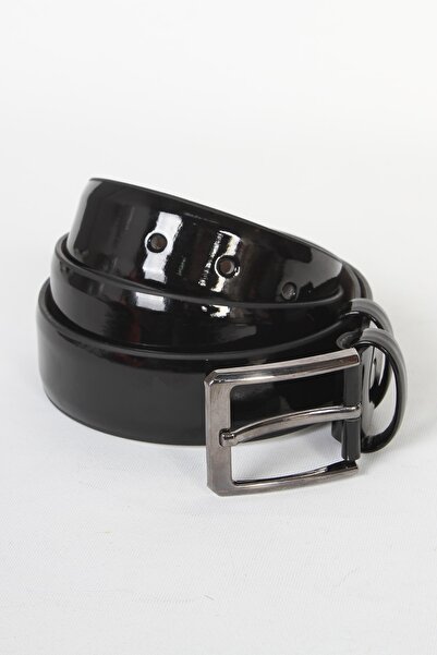 R-Germen Men's Black Faux Leather Belt