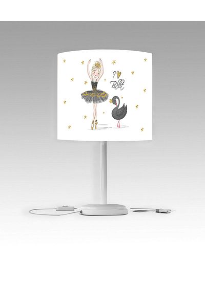 BAMBAŞKA MODA Children's Ballerina Girl and Swan Lampshade