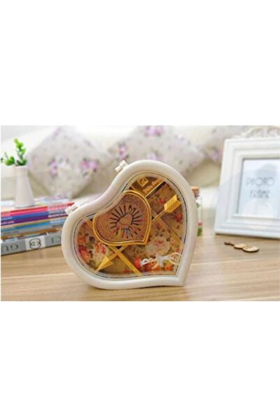 MOBGİFT Dekoratif Kalpli Kurmalı Piyano Balerin Müzik Kutusu