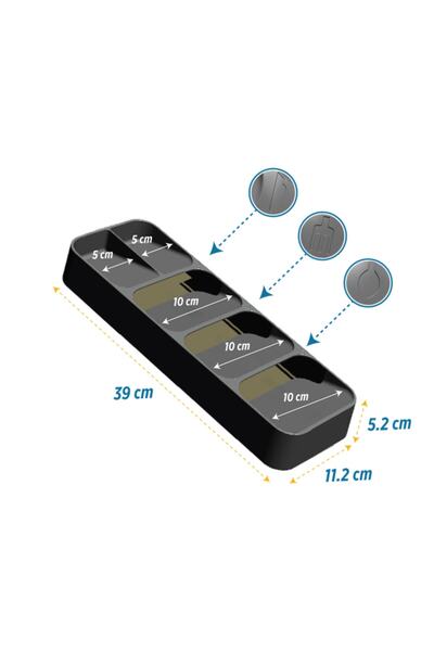 Decobella منظم ملعقة مكون من 5 أقسام - درج وحامل ملعقة شوكة