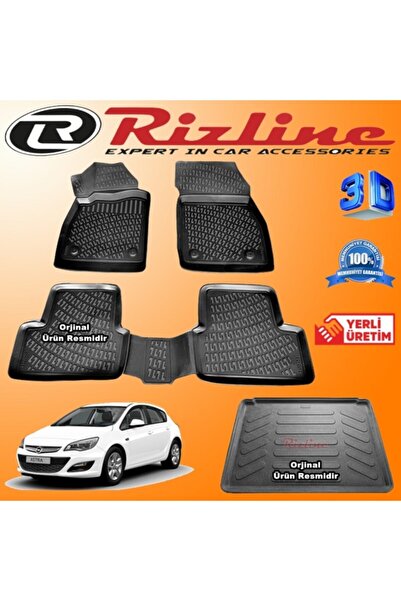 Rizline Opel Astra J Hb 3d Paspas + 3d Bagaj Havuzu 2010 - 2017 Arası Siyah Set