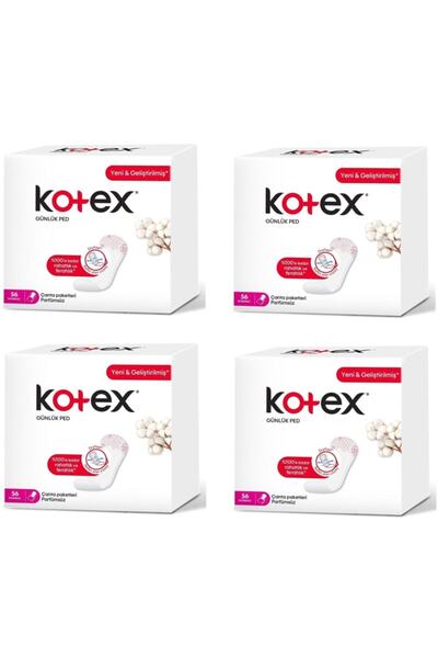 Kotex فوط يومية عادية 56 قطعة 4 قطع بدون رائحة