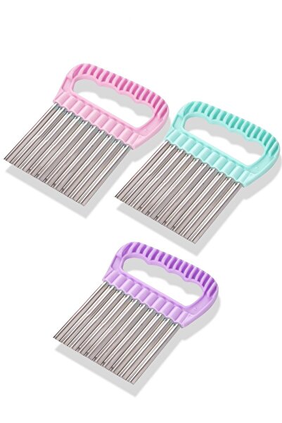 QNİAY Chips Chopper Şekilli Sebze Ve Meyve Dilimleyici Patates Soyucu